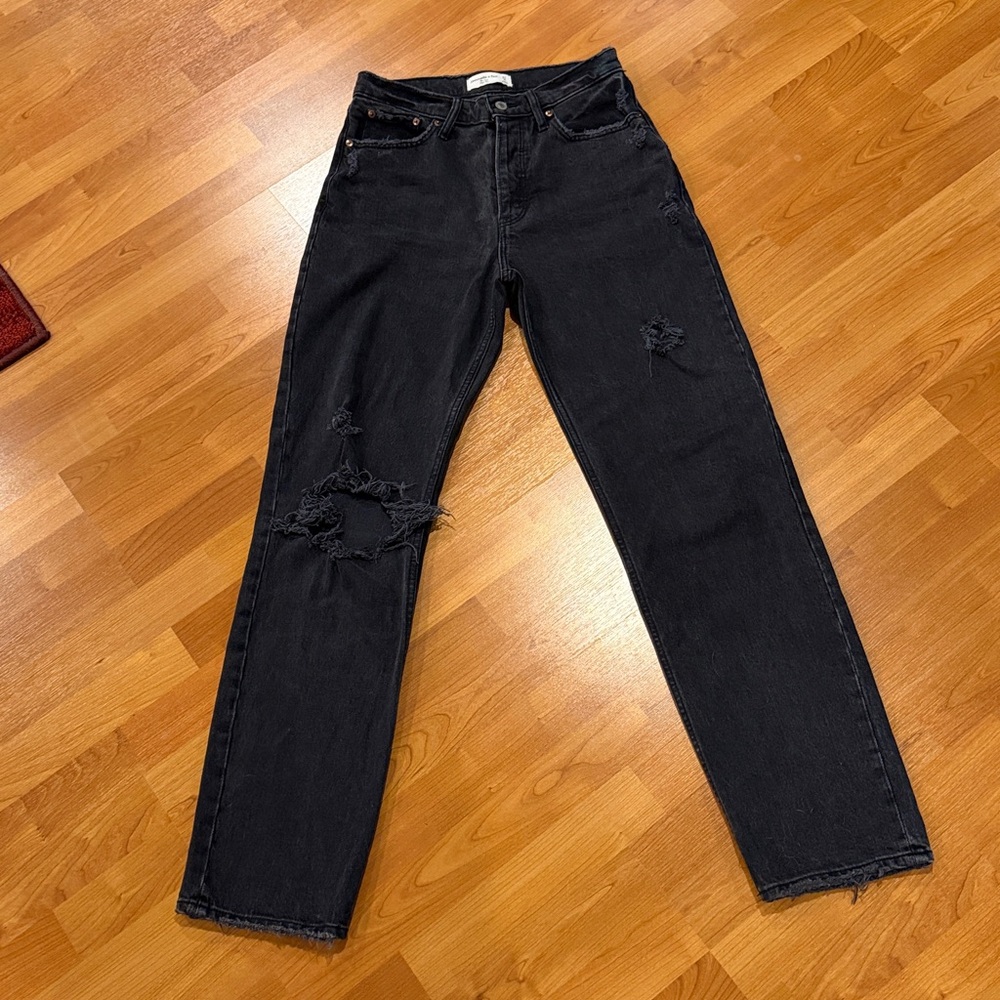 Abercrombie & Fitch The Dad High Rise Distressed Jeans - Picture 3 of 3